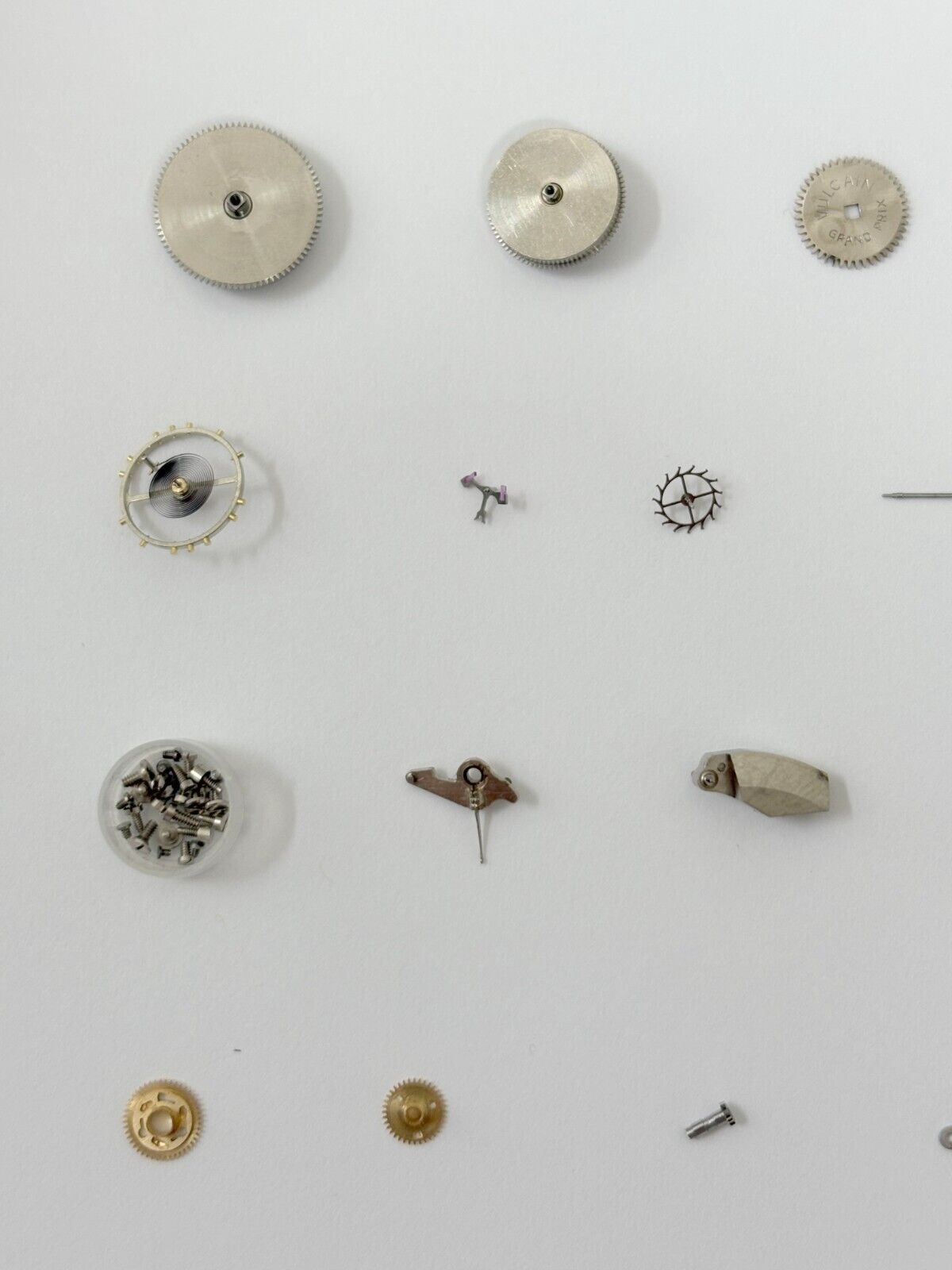 Vulcain Caliber 120 Movement Parts  Balance Fork Wheel Spring Bridge Dial Case