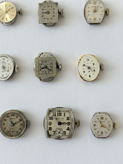 Ladies mechanical watch movements for parts or repair dial hands crown balance