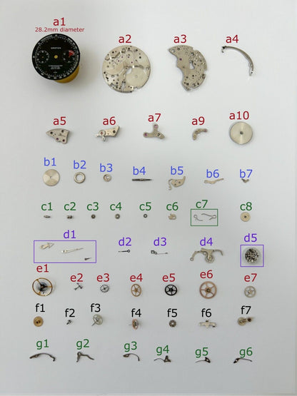 Croton Valjoux Cal 23 Chronograph Watch Movement Parts Bezel Balance Nivada 2