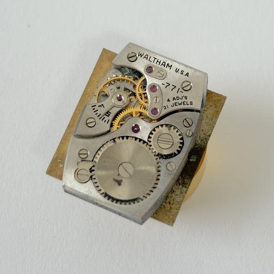Waltham Caliber 771 Watch Parts Movement Balance Fork Wheels Spring Bridge
