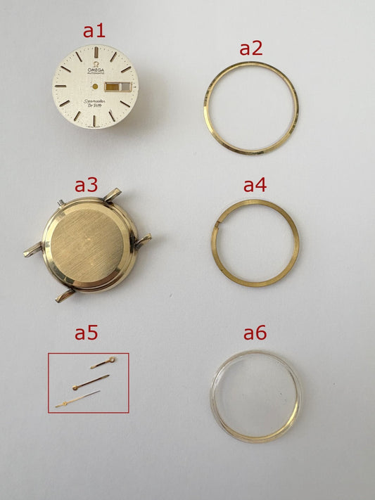 OMEGA Seamaster Deville case parts ref C6336 cal 1020 crystal hands dial watch