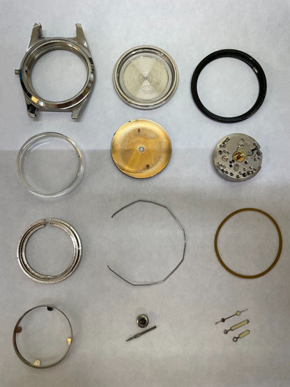 Vantage Diver 38mm watch parts case back movement bezel crystal hands crown - Used Watch Parts