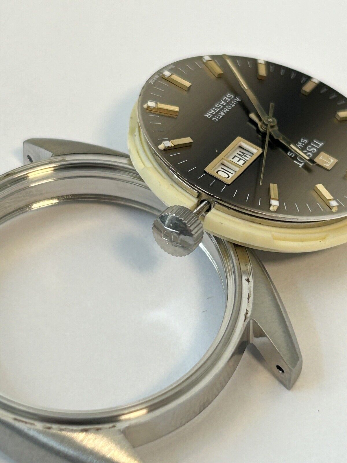 Tissot Seastar Cal 796 case ref 46660-2 for parts watch dial hands crown - Used Watch Parts