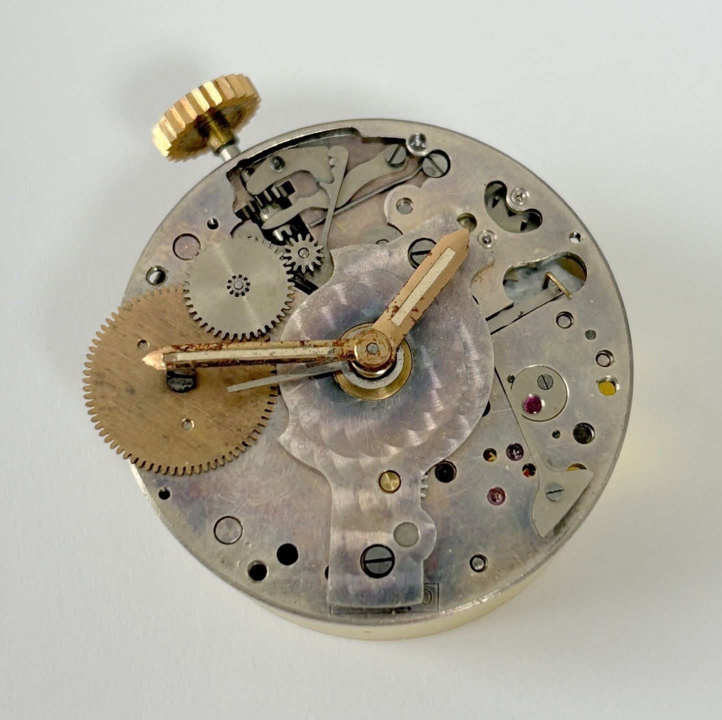 Angelus cal sf240 stem winding alarm clock watch movement