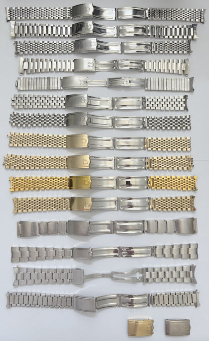 lot of 15 vintage watch bracelets omega rolex tag heuer girard perregaux buckles