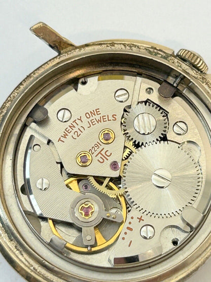 Waltham Cal UTC 2291 Watch Parts Movement Balance Spring Dial Hand Case Back