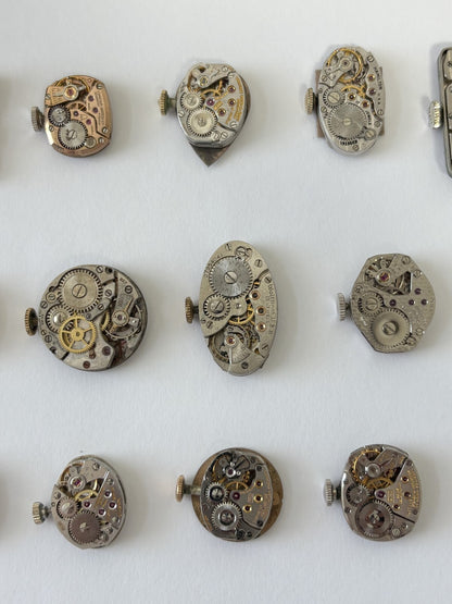 Ladies mechanical watch movements for parts or repair dial hands crown balance