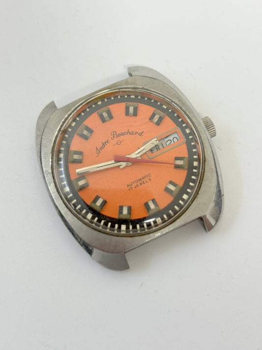 vtg andre bouchard automatic watch running but will need service/repair 36.5mm