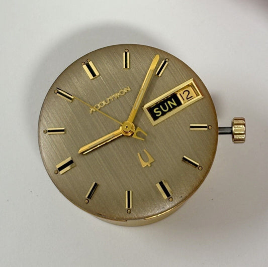 Running - Bulova Accutron Movement Cal 2182 Day Date Tuning fork watch dial