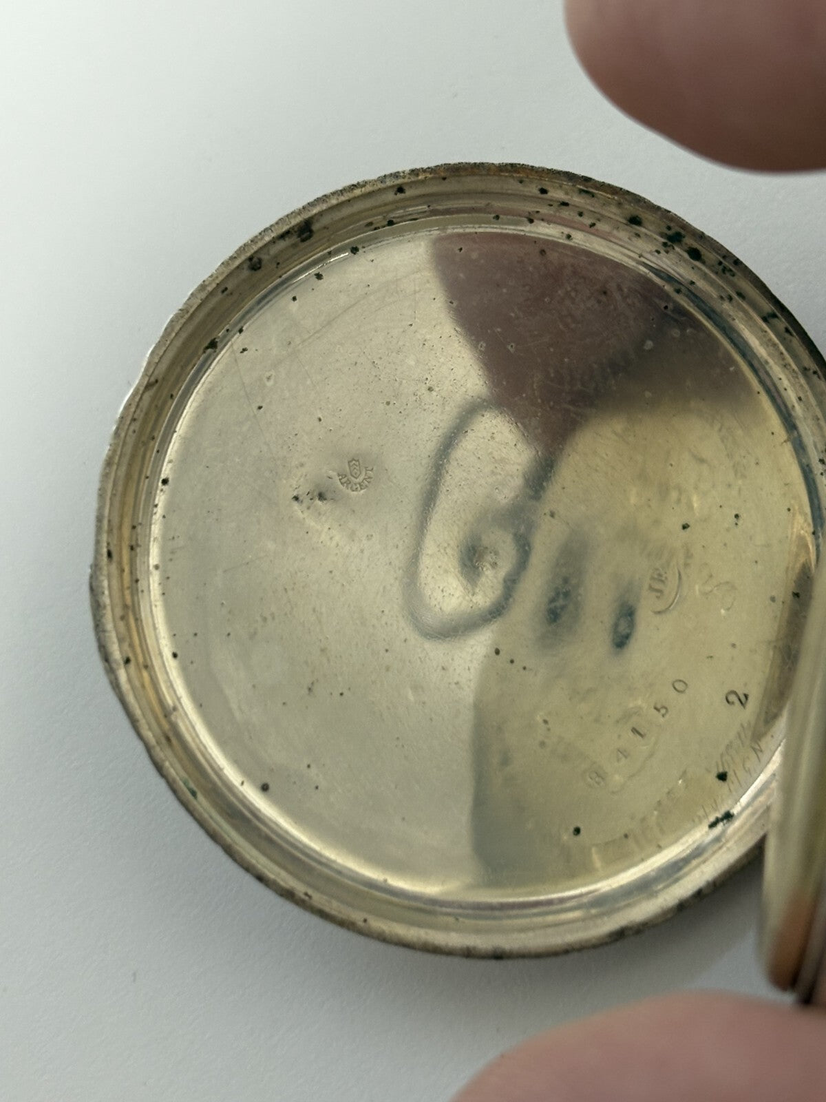 48mm silver pocket watch running