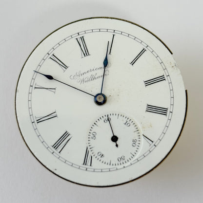 Waltham Grade J Pocket Watch Part Movement Balance Fork Spring Bridge Dial