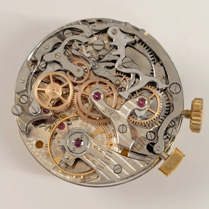 Angelus Cal 215 Chronograph Watch Movement Part Balance Fork Dial Hands Sub - Used Watch Parts