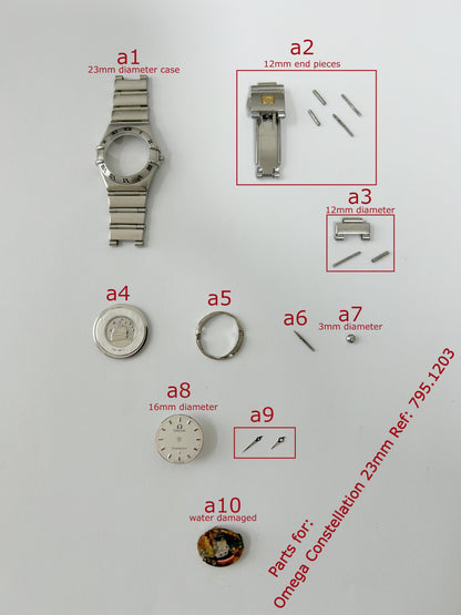 OMEGA Constellation case parts bracelet ref 795.1203 hands dial watch cal 1456