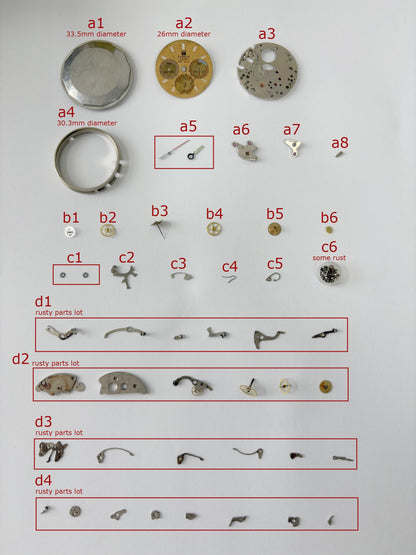 Lemania Cal 873 Watch Movement Parts Dial Case Back Hands Omega 861 Tissot 1873