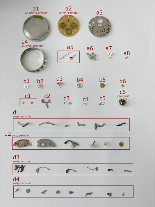 Lemania Cal 873 Watch Movement Parts Dial Case Back Hands Omega 861 Tissot 1873